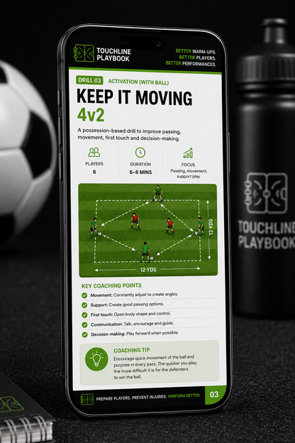 Youth football warm-up drill setup for limited space and numbers