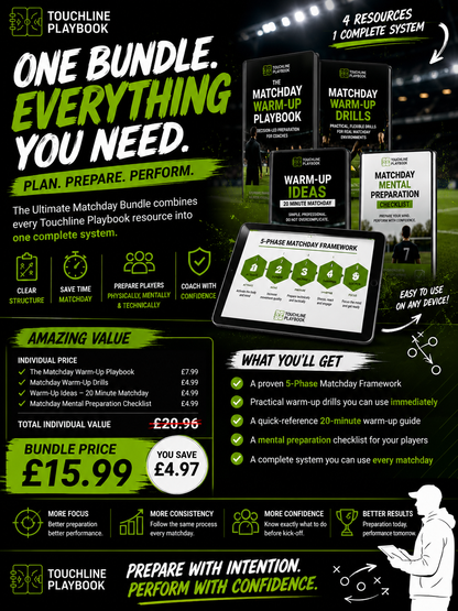 Matchday warm-up drills PDF preview for youth football teams