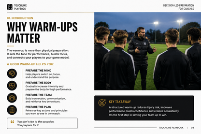 5-phase matchday warm-up framework overview diagram