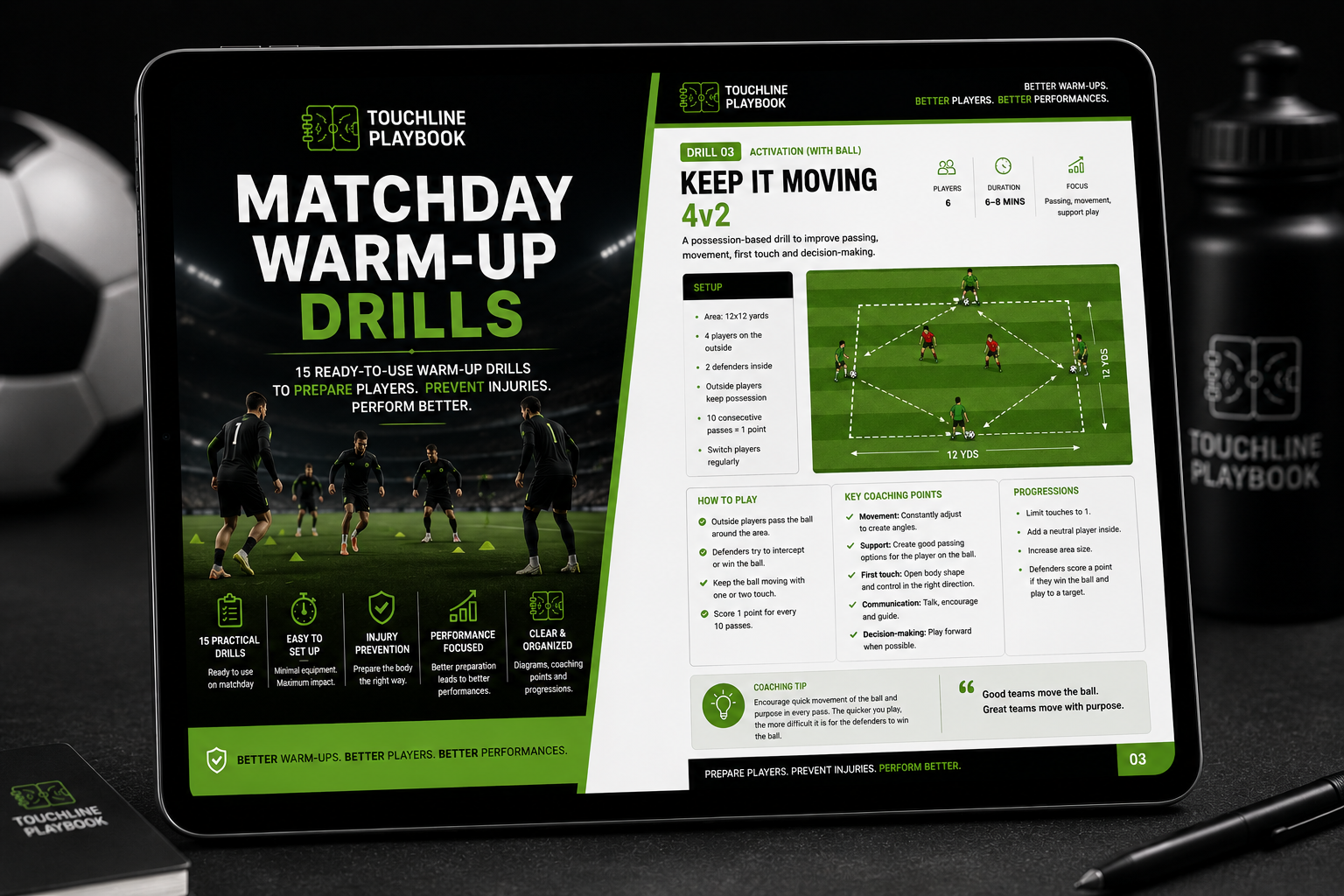 Instant download football coaching warm-up drills playbook preview